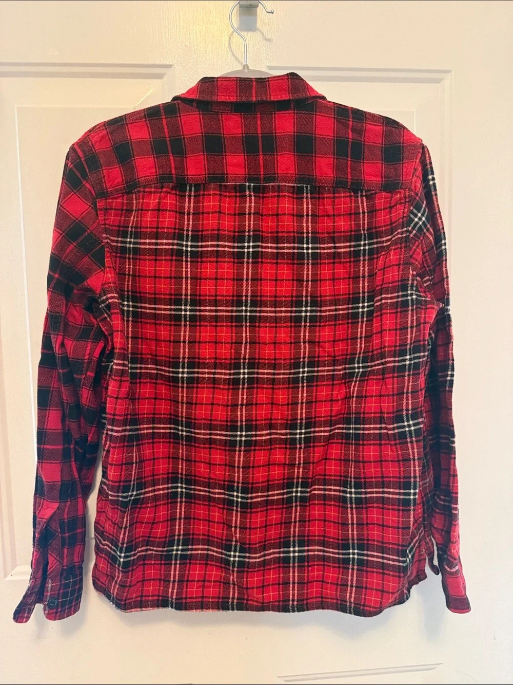 GAP teen 18-20 Red and Black Plaid Button-Down Shirt flannel